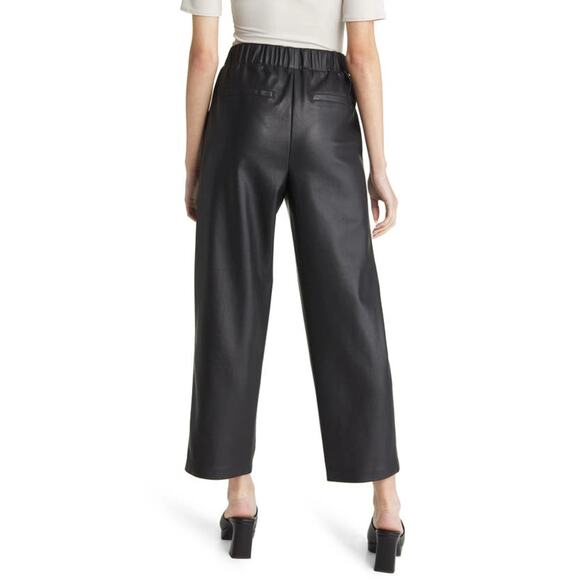 BlankNYC - Elastic Waist Crop Faux Leather Pants - Black - Size Small - NWT - Picture 2 of 8
